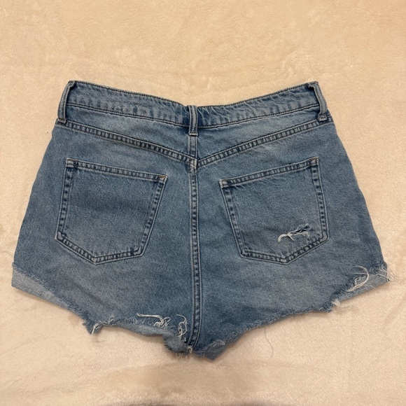 H&M Blue Distressed Jean Shorts Size 10 - Picture 3 of 3